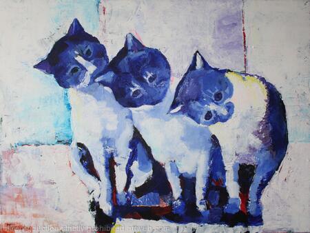 Three Blue Cats 