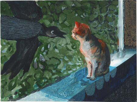 Strange Bird and a Cat