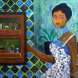 Brunette with blue eyes