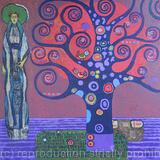 Lady by the Klimt tree
