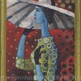 Red Sky Blue Lady Hat