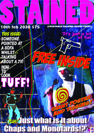 Stained pants manifesto 1st edition 2030 (front cover)