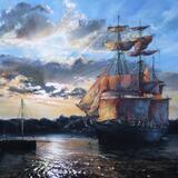 Drying sails on the river Medway