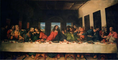 The Last Supper painted to look as if just finished. For Biopic Leonardo