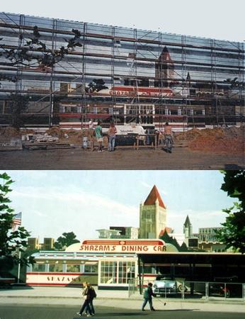 Shazam Mural Warner Bros Themepark
