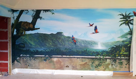 Jungle themed private mural commission