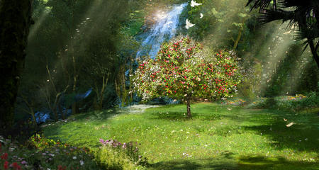 Good Omens - Garden and tree