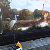 Canal boat mural detail