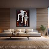 Baby Blue Why in simple black frame In A Room 