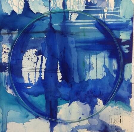Blue abstract circle