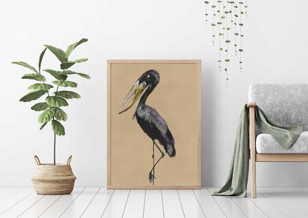 open mouthed stork giclee print