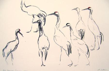 Red Crowned Cranes