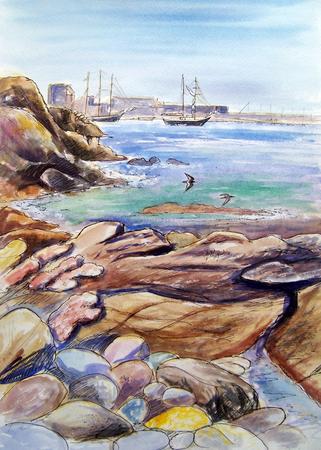 View towards Alderney Harbour