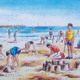 Children on the beach, Alderney
