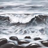 Waves breaking onto Rocks