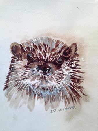 Otter pen & ink