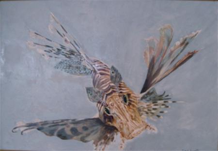 Lion Fish - tempera on gesso