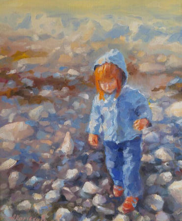 Not an easy walk to the water during the low tide (10x12x0.7'')