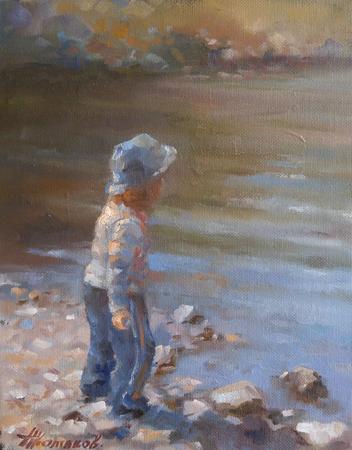 Playing by the water (SOLD)