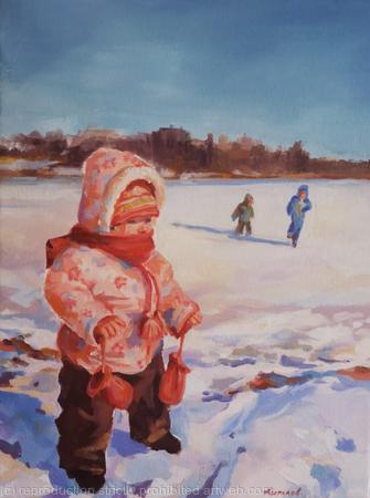 On the frozen lake ('Childhood' series), (9×12')