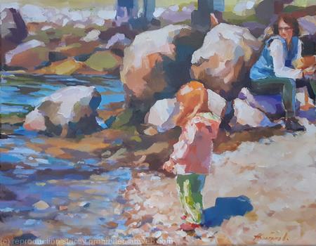 Playing by the water (11x14'') (