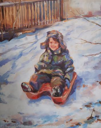 DOWN THE HILL (16X20