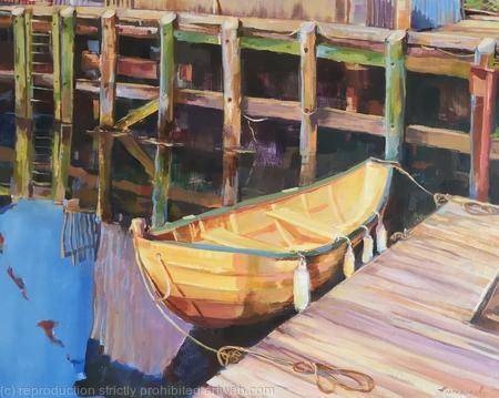 Sun in a boat (16x20x2'') SOLD 