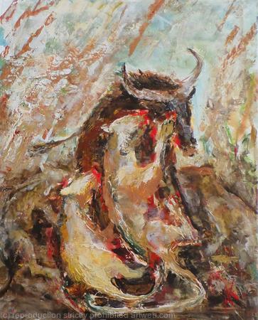 Hunt, original, one of a kind, abstract acrylic on canvas painting 