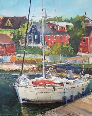 Shining boat (plein air) (16x20x0.7'') (SOLD by Teichert Art Gallery)