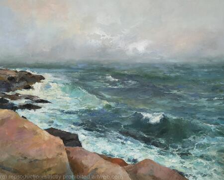 Restless ocean, (24x30x0.7'') SOLD