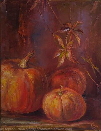 Still life with pumpkin, 11x14x0.7''