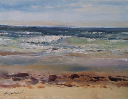 Seascape (plein air) (14x18x0.7'') SOLD