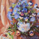 Flowers, original, one of a kind, acrylic on canvas impressionistic painting