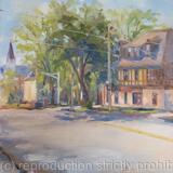 Novalea corner, plein air, original, one of a kind, oil on canvas impressionistic style painting (12x12x1'')
