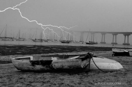 Coronado Bridge lightening strike