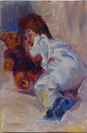 Sleeping with my teddy bear Sold