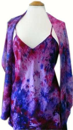 Mulberry  blueberry burst camisole with scarf