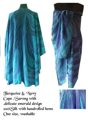 blue turquoise cape- Sold