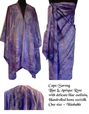 Lilac & Antique rose Sape/sarong
