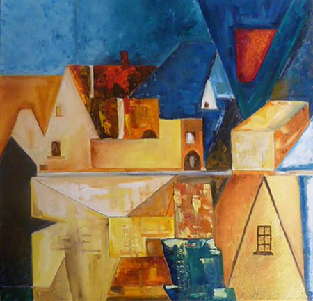 After Feininger Roof relections