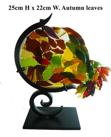 Autumn Leaves Sculptural with wrought iron frame