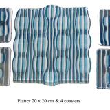 Striped Platter with matching coasters Sold