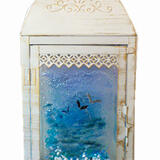 Lantern Gulls over white seas in whitewashed lantern