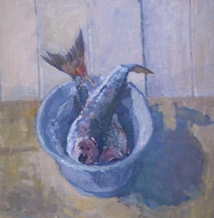 Two Headless Grey Mullet