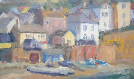 Cawsand Beach with Two Gigs, Morning 