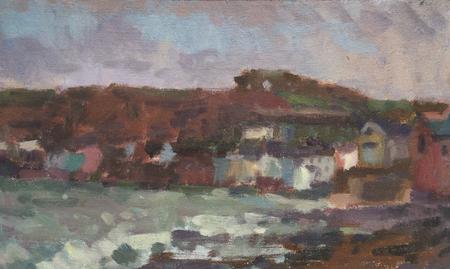 Autumn Afternoon with Rocks and Village