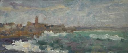 Penzance with Breaking Wave, Winter