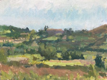 Chateau Cassan in a Landscape, May Morning
