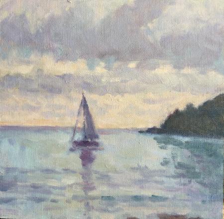 Autumn Morning, Boat leaving Penlee