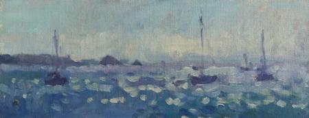 May Morning with Boats and Choppy Sea